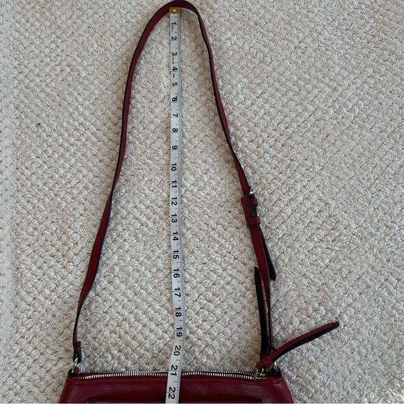 Dana Buchman Merlot Structured Design Adj Strap Vegan Crossbody Bag - Picture 11 of 11